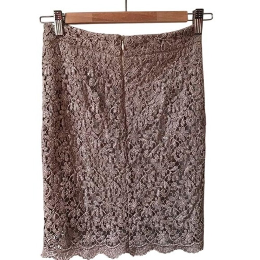 Vintage‎ Beige Lace Pencil Skirt  Fairy Party Sophisticate Women Size 1P USA